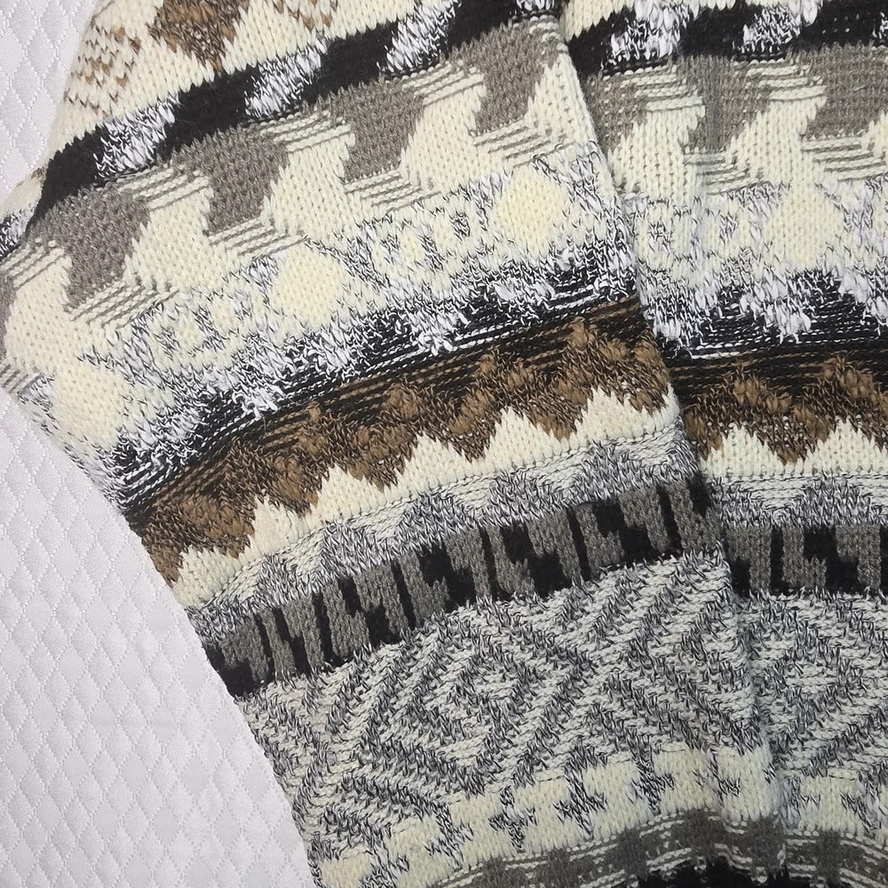 VINTAGE EXPRESSIONS INTERNATIONAL CARDIGAN SWEATER STRIPED GRANDPA MENS SIZE MED - Picture 4 of 10